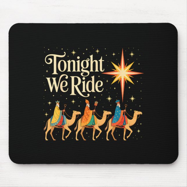 Xmas Men Women Nativity Three Wise Men Tonight We  Mousepad (Vorne)