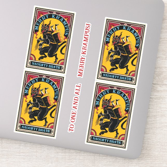 Xmas Merry Krampus Naughty Brats Circus Poster Aufkleber (Detail)