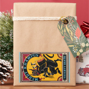Xmas Merry Krampus Naughty Brats Circus Poster Rechteckiger Aufkleber
