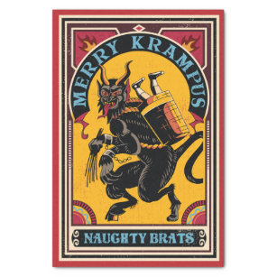 Xmas Merry Krampus Naughty Brats Circus Poster Seidenpapier