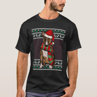 Xmas Miniatur Bull Terrier Hund Weihnachtsmann Hut T-Shirt