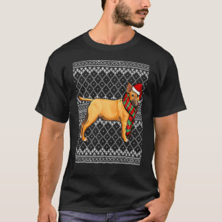 Xmas Miniature Bull Terrier Santa Claus Hat Ugly C T-Shirt