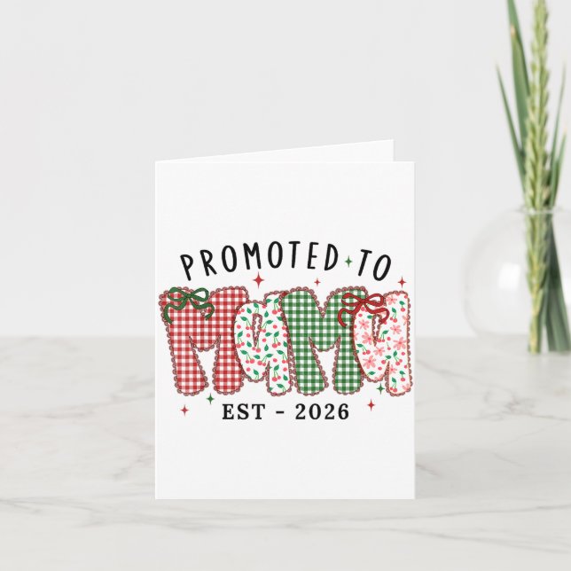 Xmas Mom Christmas Lace Coquette Promoted To Mama  Karte (Vorderseite)