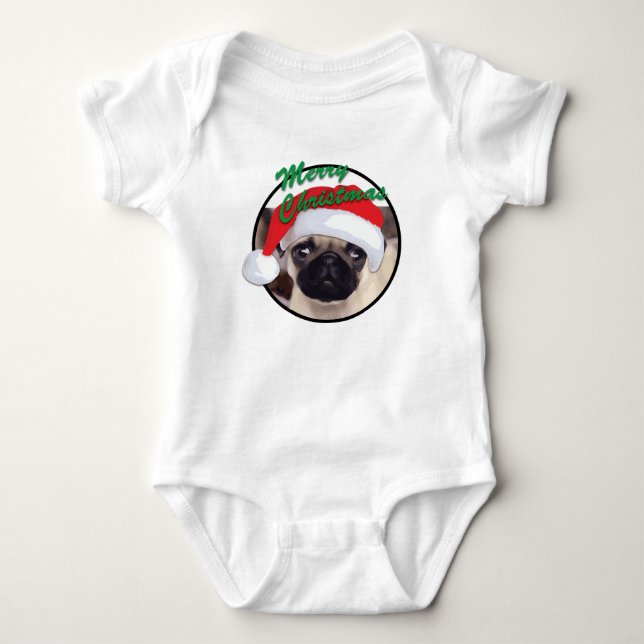 Xmas Mops - Baby Jersey Bodysuit Strampler (Vorderseite)