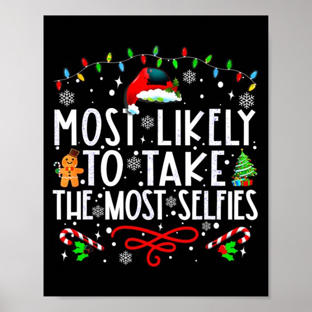 Xmas Most Likely To Take The Most Selfies Matching Poster (Vorne)