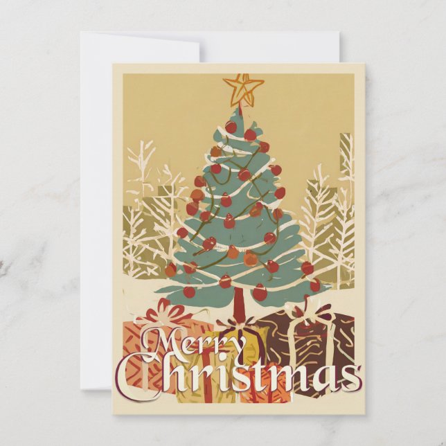 Xmas Motif, mit Geschenken unter dem Weihnachtsbau (Vorderseite)