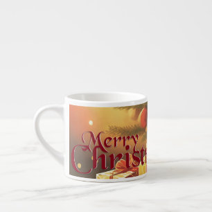 Xmas Motif, mit Geschenken unter dem Weihnachtsbau Espressotasse