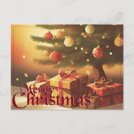 Xmas Motif, mit Geschenken unter dem Weihnachtsbau Feiertagspostkarte