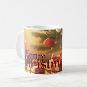 Xmas Motif, mit Geschenken unter dem Weihnachtsbau Kaffeetasse