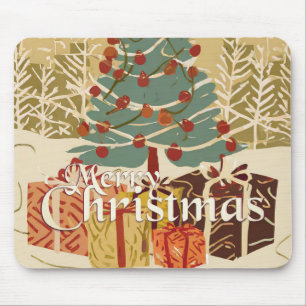 Xmas Motif, mit Geschenken unter dem Weihnachtsbau Mousepad