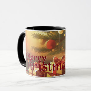 Xmas Motif, mit Geschenken unter dem Weihnachtsbau Tasse