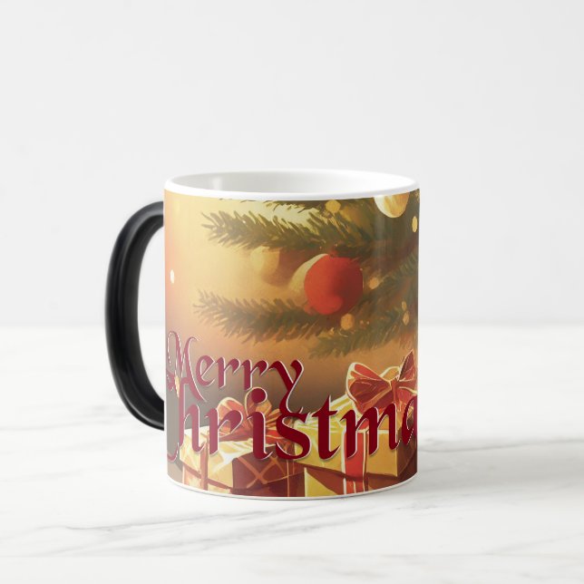 Xmas Motif, mit Geschenken unter dem Weihnachtsbau Verwandlungstasse (Vorderseite Links)