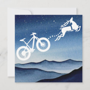 Xmas Mountainbike-Rentier Weihnachtsstern Nacht Feiertagskarte