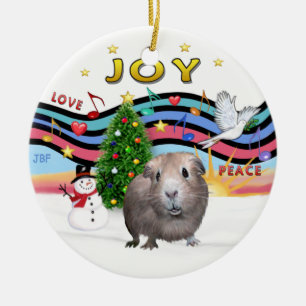 Xmas Music 1 - Guinea Pig #2 Keramik Ornament