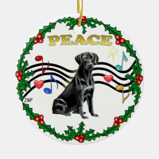 Xmas Music 1 - Labrador (schwarz) Keramik Ornament