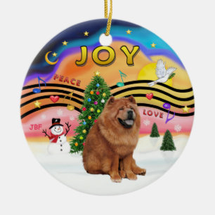 Xmas Music 2 - Chow Chow Chow (rot) Keramikornament