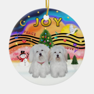 Xmas Music 2 - Coton de Tulear (ZWEI) Keramikornament