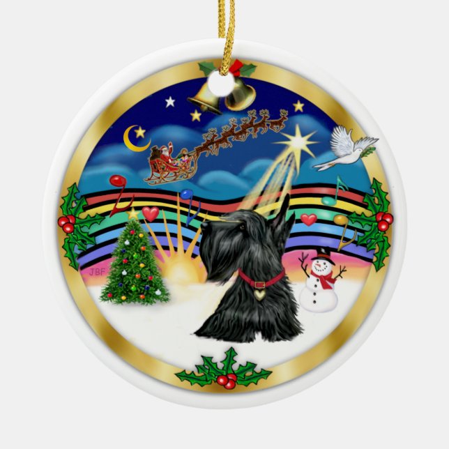 Xmas Music 3 - Scottish Terrier #12 Keramikornament (Vorne)