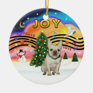Xmas Music - French Bulldog (fawn) Keramikornament