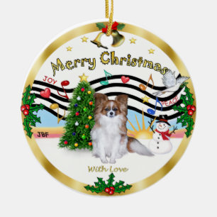 Xmas Musik 1 - Papillon (Rehkitz) Keramikornament