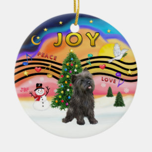 Xmas-Musik 2 - Cairn-Terrier (gefleckt 21) Keramikornament