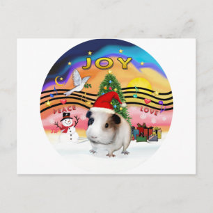 Xmas-Musik 2 - Meerschweinchen 1 - Hut Feiertagspostkarte