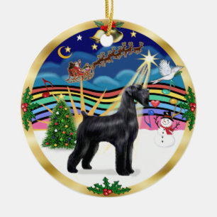 Xmas-Musik 3 - Riesenschnauzer Schwarz Keramikornament