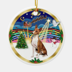 Xmas-Musik 5 - Basenji Keramik Ornament