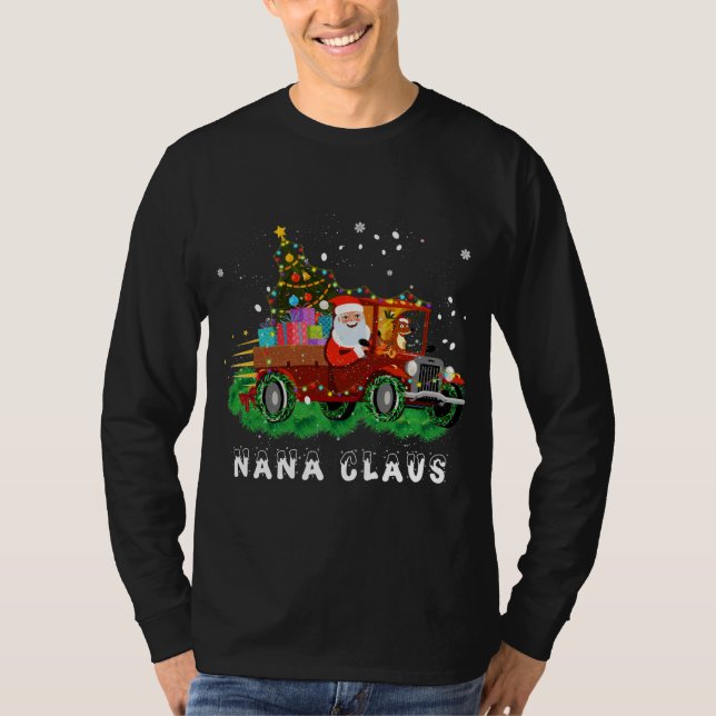 Xmas Nana Claus Red Truck Familie Weihnachten Paja T-Shirt (Vorderseite)