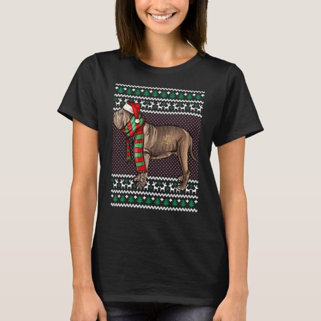 Xmas Neapolitan Mastiff Dog Weihnachtsmannmütze Ug T-Shirt (Vorderseite)