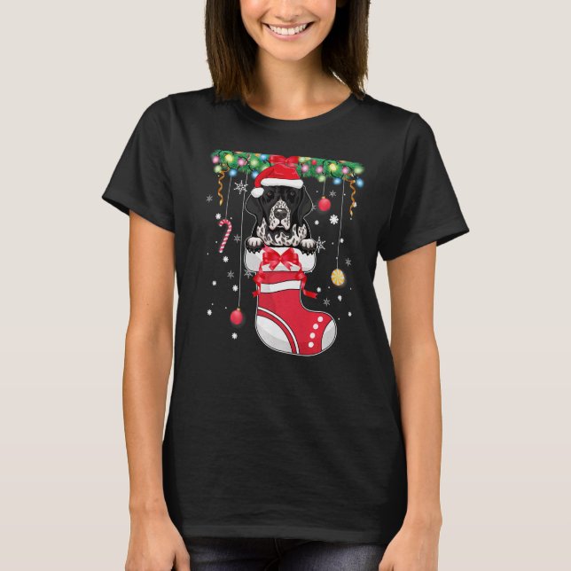 Xmas Niedlicher englischer Pointer Dog in Christma T-Shirt (Vorderseite)