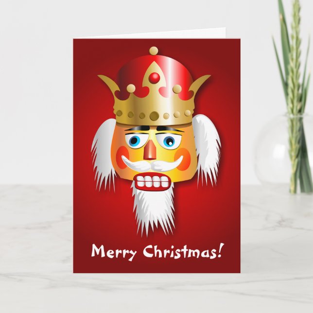 Xmas Nutcracker King Cartoon Feiertagskarte (Vorderseite)