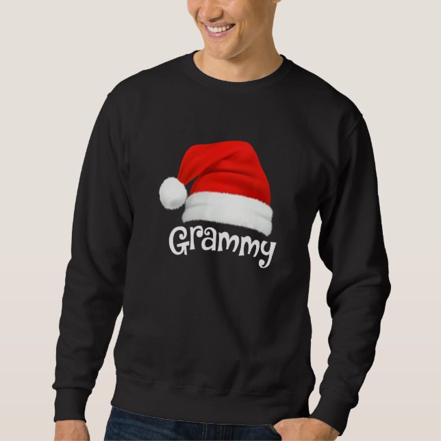 Xmas Pajama Group Matching Grammy Christmas Hat Sweatshirt (Vorderseite)