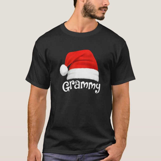 Xmas Pajama Group Matching Grammy Christmas Hat T-Shirt (Vorderseite)