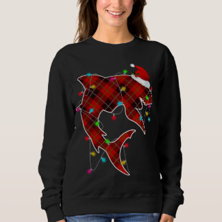 Xmas Pajama Karierte Weihnachtslichter Hai Anima Sweatshirt
