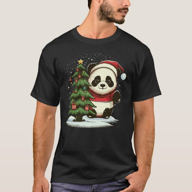 Xmas Panda Santa on Christmas Panda T-Shirt (Vorderseite)