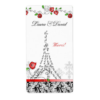 Xmas Paris Merci Eiffel Tower Rote Rose