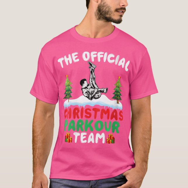 Xmas Parkour Team - Funny Freerunning Parkour Chri T-Shirt (Vorderseite)