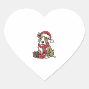 Xmas Party Decoration American Pitbull Terrier Dog Herz-Aufkleber