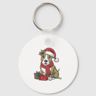 Xmas Party Decoration American Pitbull Terrier Dog Schlüsselanhänger