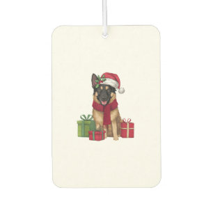Xmas Party Decoration Santa Belgisch Malinois Dog  Autolufterfrischer