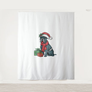 Xmas Party Decoration Santa Cane Corso Dog Christm Wandteppich