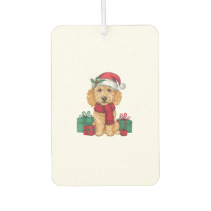 Xmas Party Decoration Santa Goldendoodle Dog Chris Autolufterfrischer