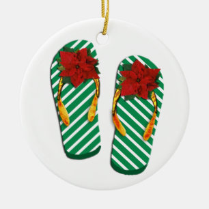 Xmas Party Flip Flops Keramikornament
