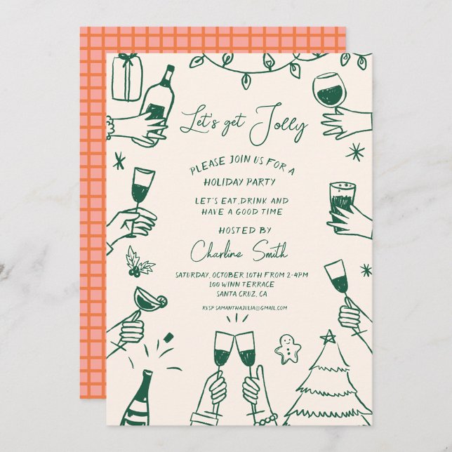 Xmas Party HolidayHand Gezeichnet Funky Handwritin Einladung (Von Creator hochgeladen)