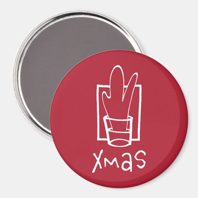 Xmas Party Magnet (Vorderseite/Rückseite)