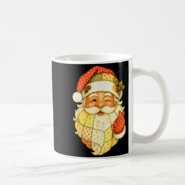 Xmas Patchwork Santa Claus Christmas Funny Mens Wo Kaffeetasse (Rechts)