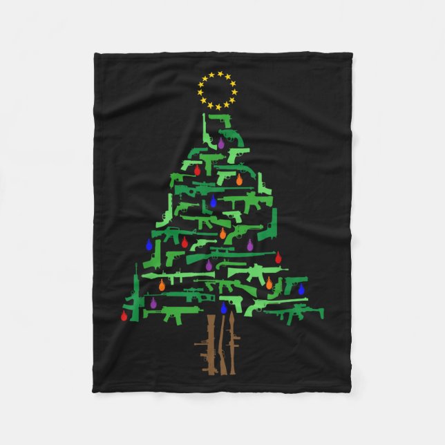 Xmas Patriotic 2nd Amendment Gun Christmas Tree  Fleecedecke (Vorderseite)