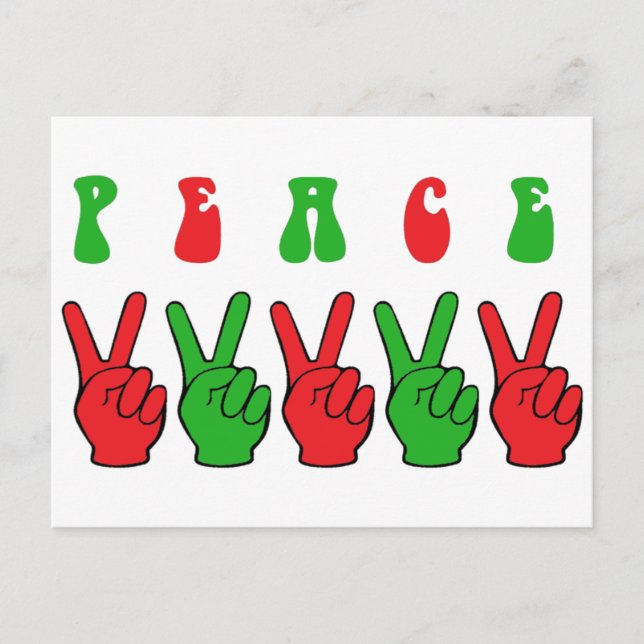 Xmas Peace Hands Feiertagspostkarte (Vorderseite)