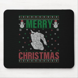 Xmas Pjs Matching Jiu Jitsu Kämpfer Ugly Weihnacht Mousepad